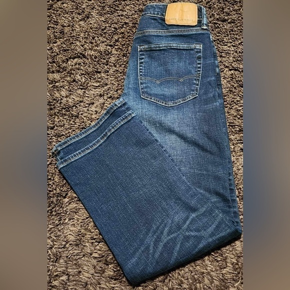 American Eagle Airflex Oiginal Bootcut Darkwash Stretch Zipper Fly 28x27 EUC - Picture 6 of 7